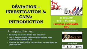 Déviation, Investigation et CAPA: Introduction